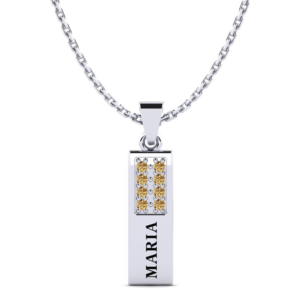 Plata 925 Diamante Marrón Colgante de Mujer Elois