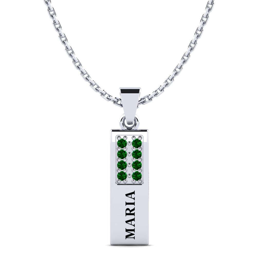 Plata 925 Circonita Verde Colgante de Mujer Elois