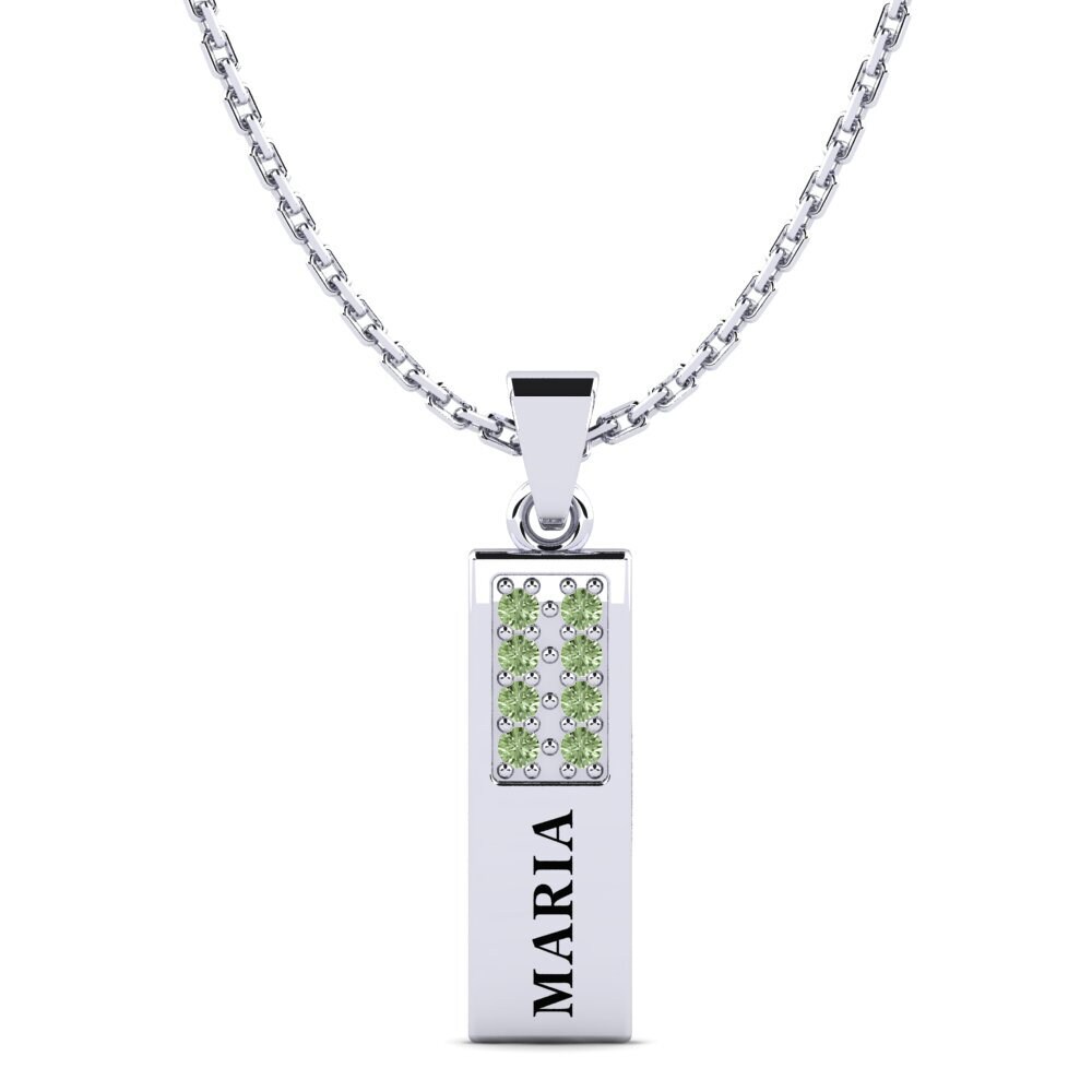 Weiß-Silber Grüner Diamant Damen anhänger Elois