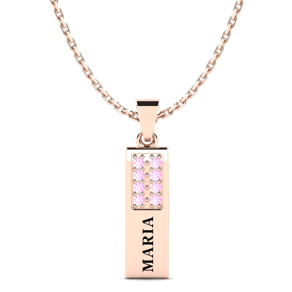 Rotgold 585 Rosa Saphir Damen anhänger Elois
