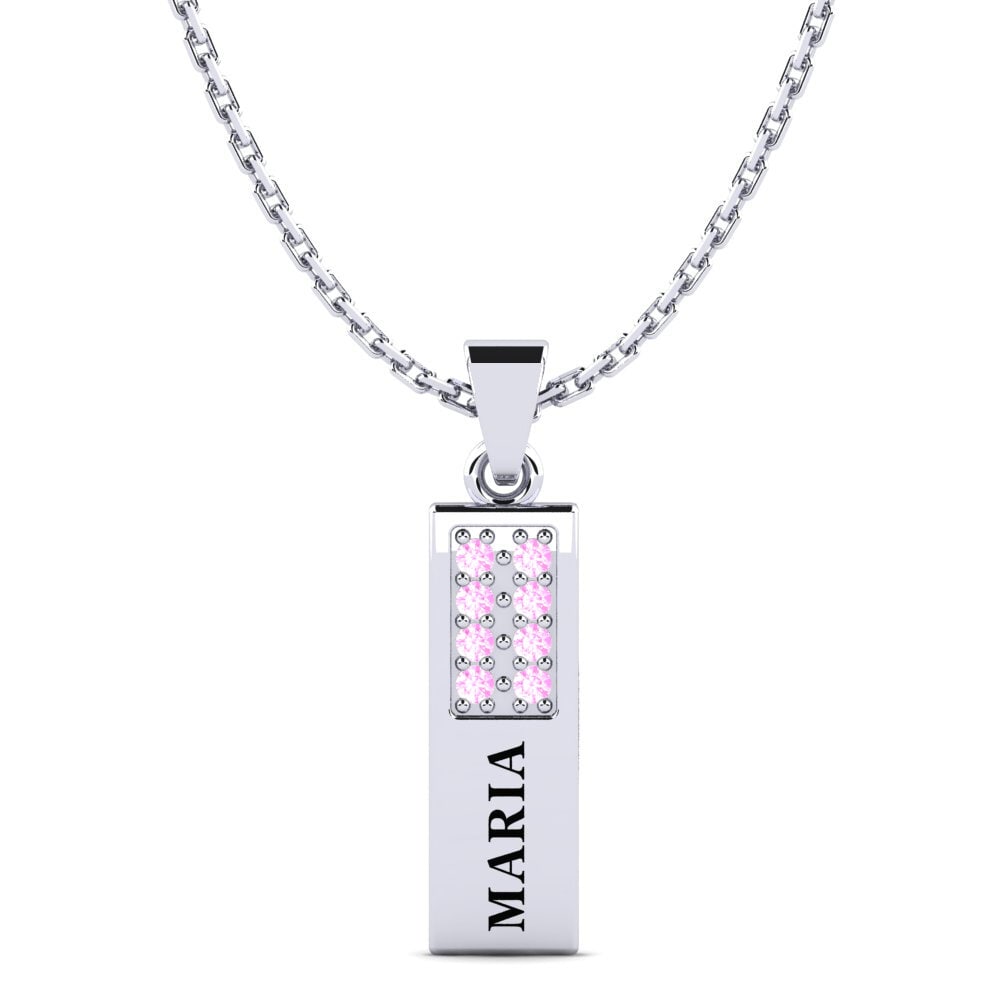 Weiß-Silber Rosa Saphir Damen anhänger Elois