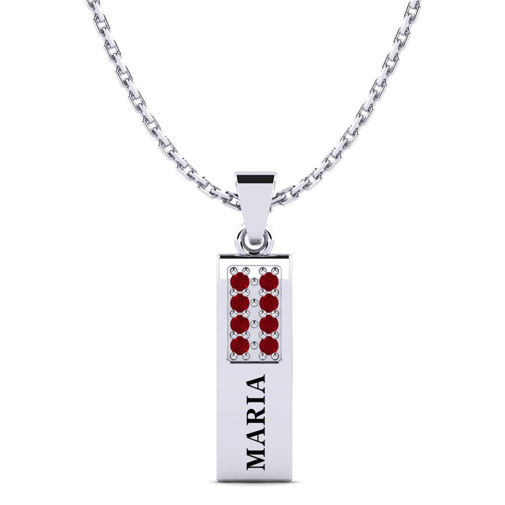 Weiß-Silber Roter Zirkonia Damen anhänger Elois