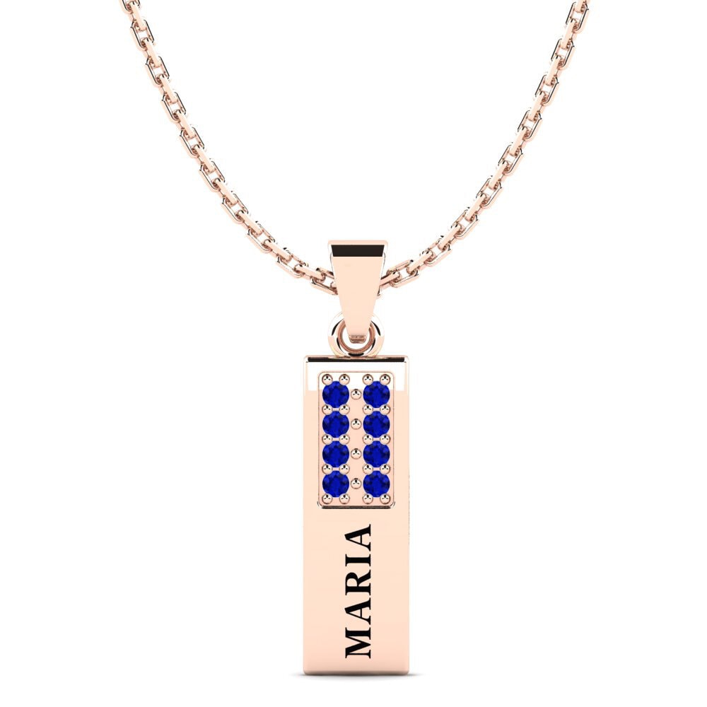 14k Rose Gold Sapphire Women's Pendant Elois