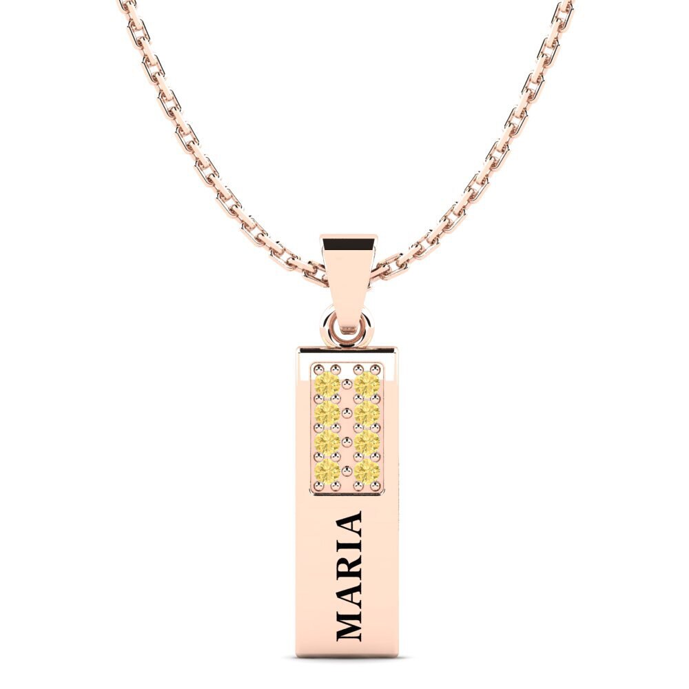 Rotgold 585 Gelber Diamant Damen anhänger Elois