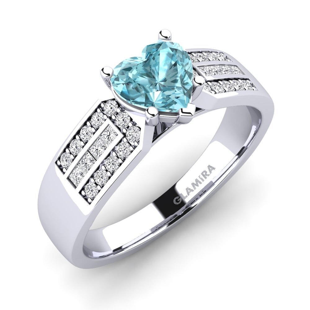 Blue Zircon Engagement Ring Eloise