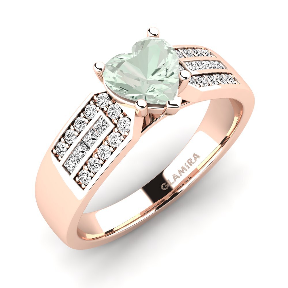 14ct Rose Gold Green Amethyst Engagement Ring Eloise