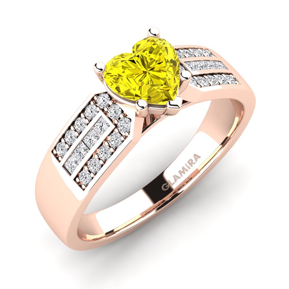 14ct Rose Gold Yellow Diamond Engagement Ring Eloise