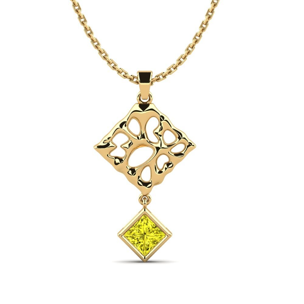 Gele Diamant Dames Hanger Elopogilo
