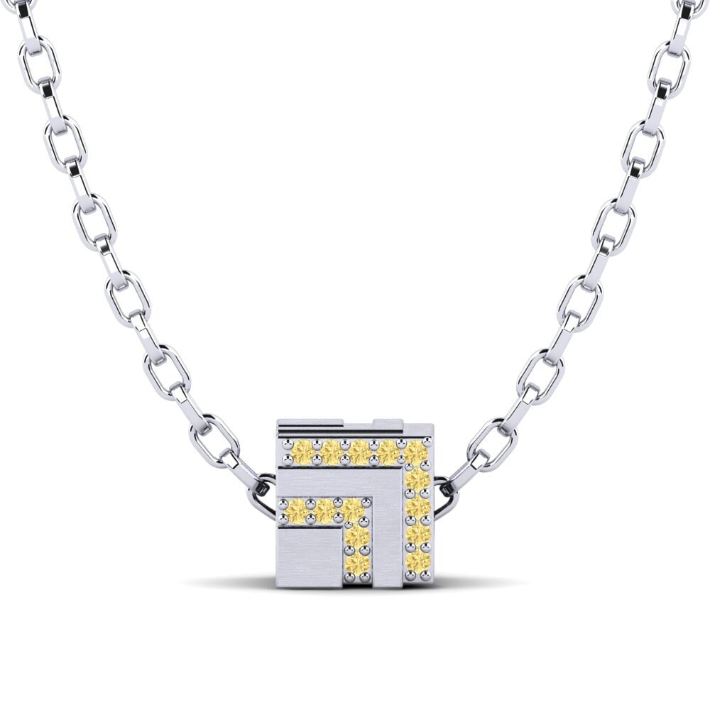 Gele Diamant Heren hanger Elpaso
