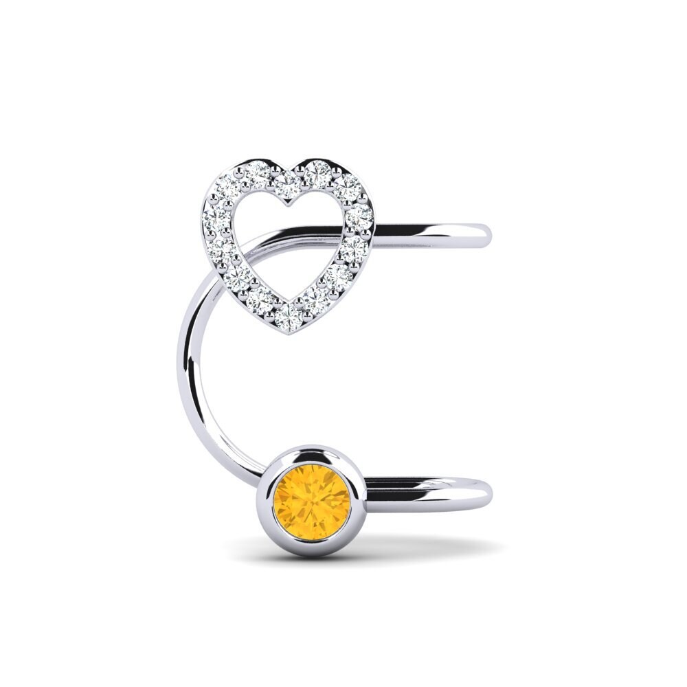 950 Platinum Citrine Women's Earring Elske