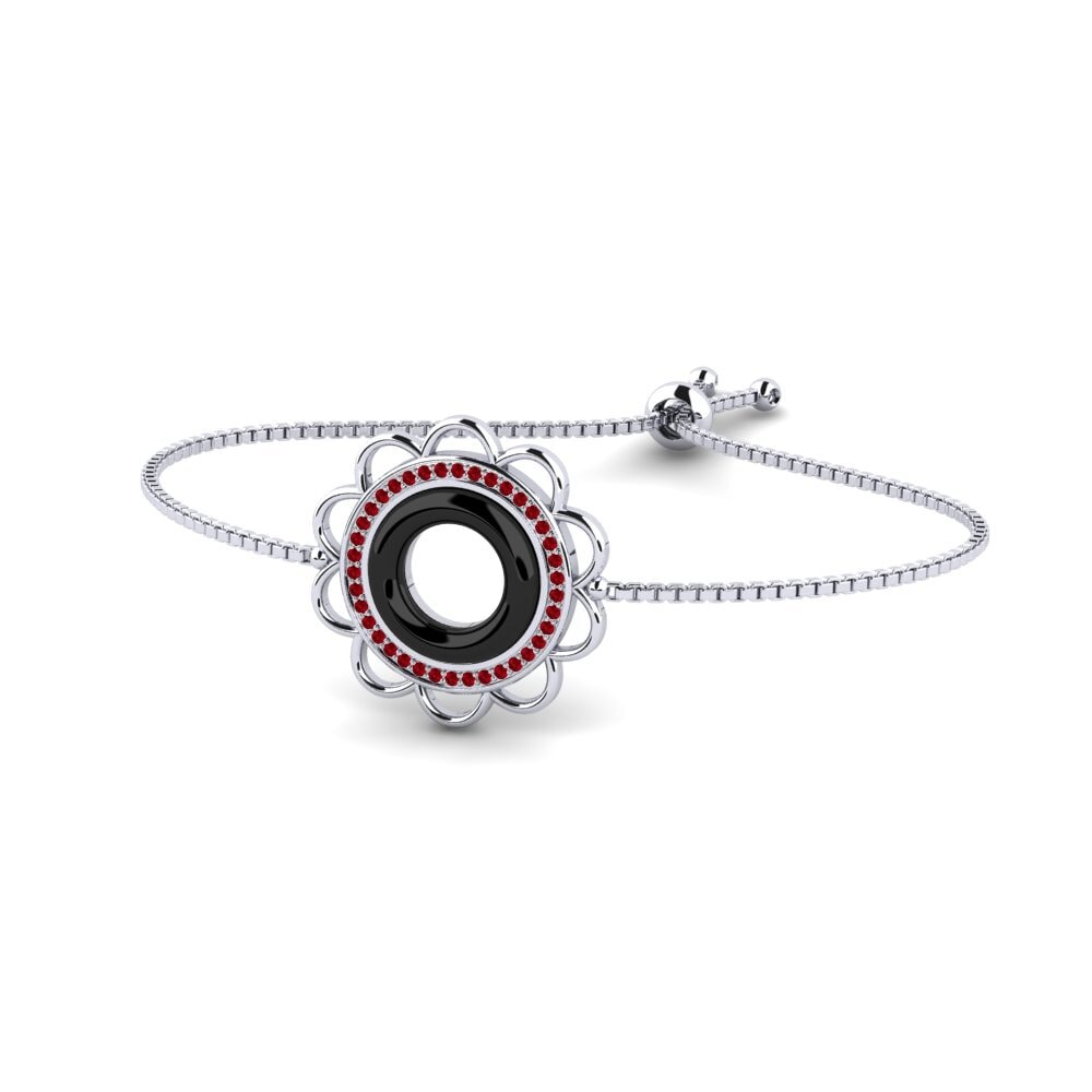 950 Palladium Red Zirconia Women's Bracelet Elvina