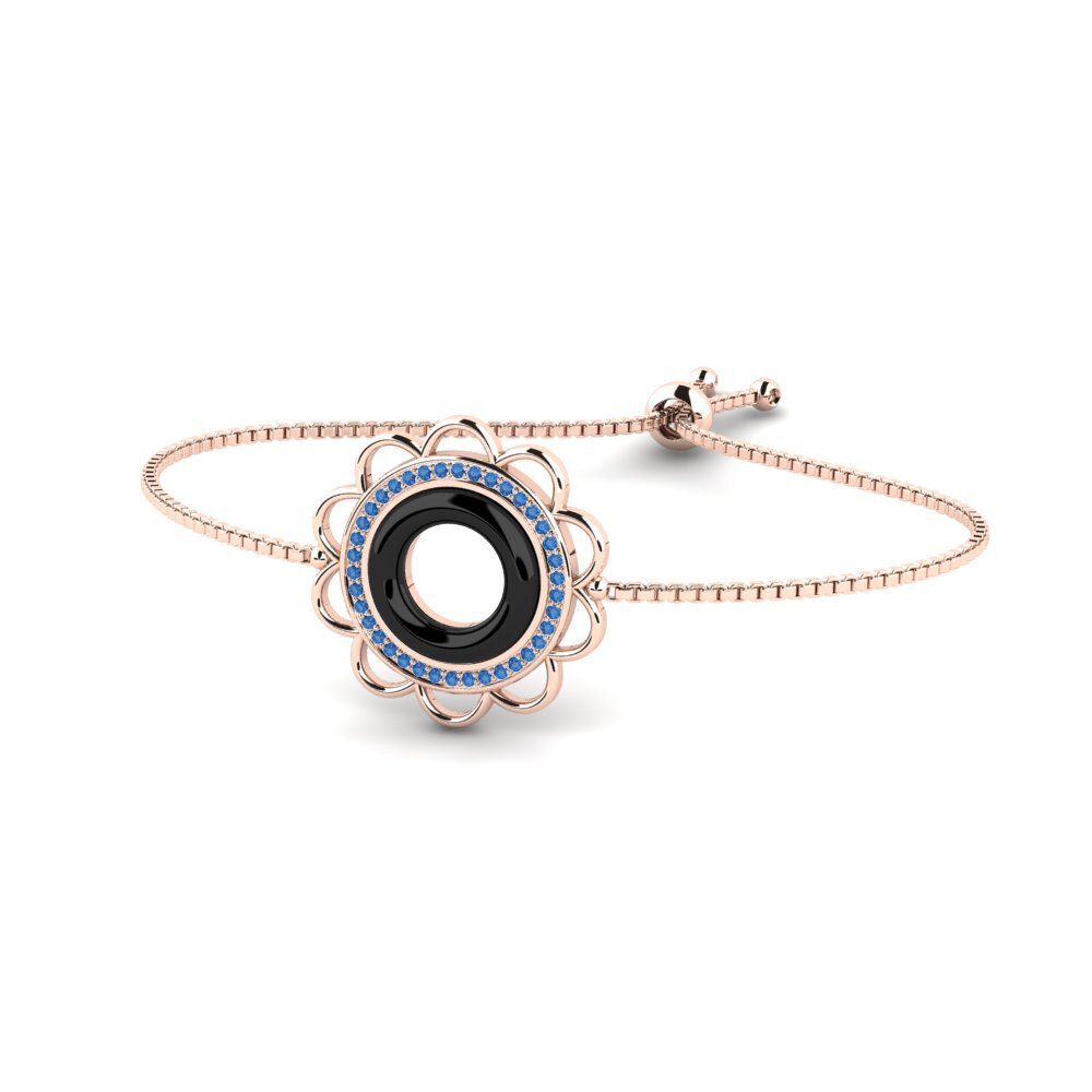 14K Rose Gold Dark Blue Zirconia Bracelet Elvina