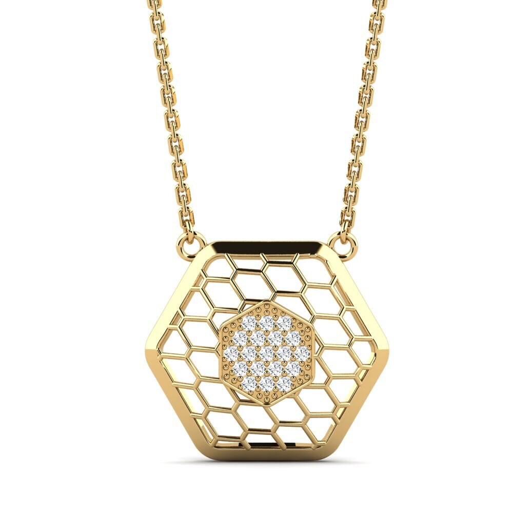 Collier Long En Zircon Et Diamant Jaune - Forme Goutte - Style Luxe Abordable - Neuf Avec étiquettes