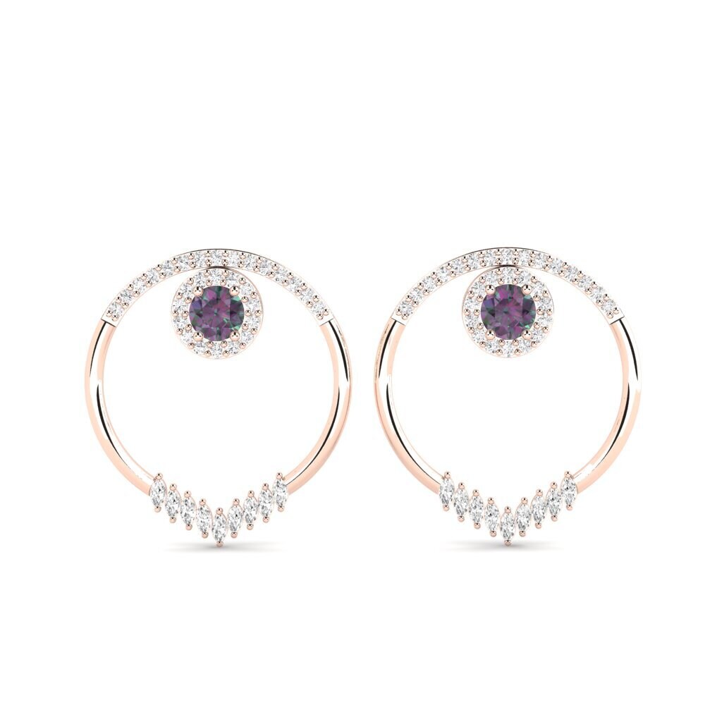 14k Rose Gold Mystic Topaz SYLVIE Earring Elvita