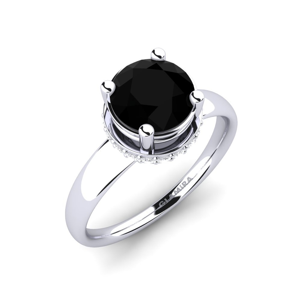Black Onyx Engagement Ring Emelda