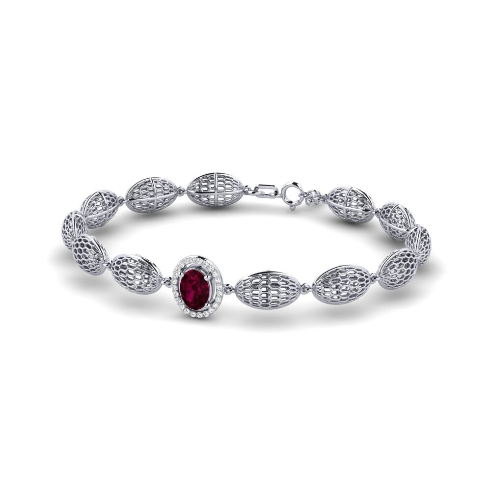 Oval Rhodolite Garnet Women's Bracelet Emery