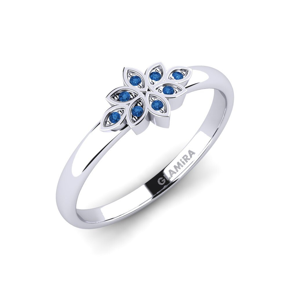 Zircônia azul escuro Anel Emety