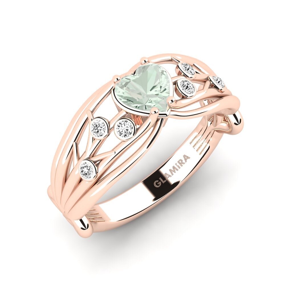 9K Rood Goud Groene Amethist Ringen Emilly