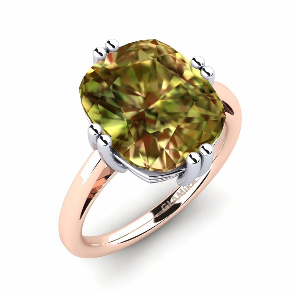 Or Rose& Blanc 14k Pierre de Sultan Bague Emmeline