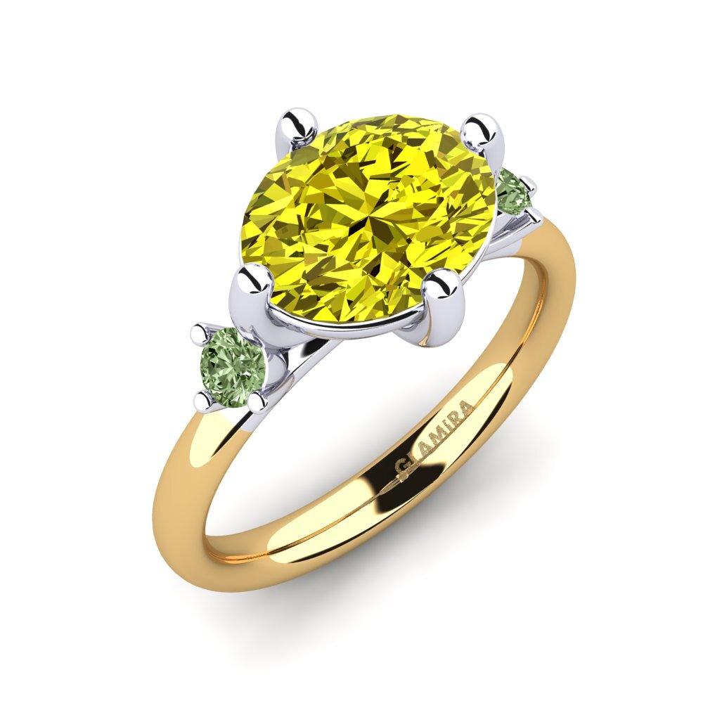 14k Oro Amarillo/Blanco Anillo de compromiso Emonde