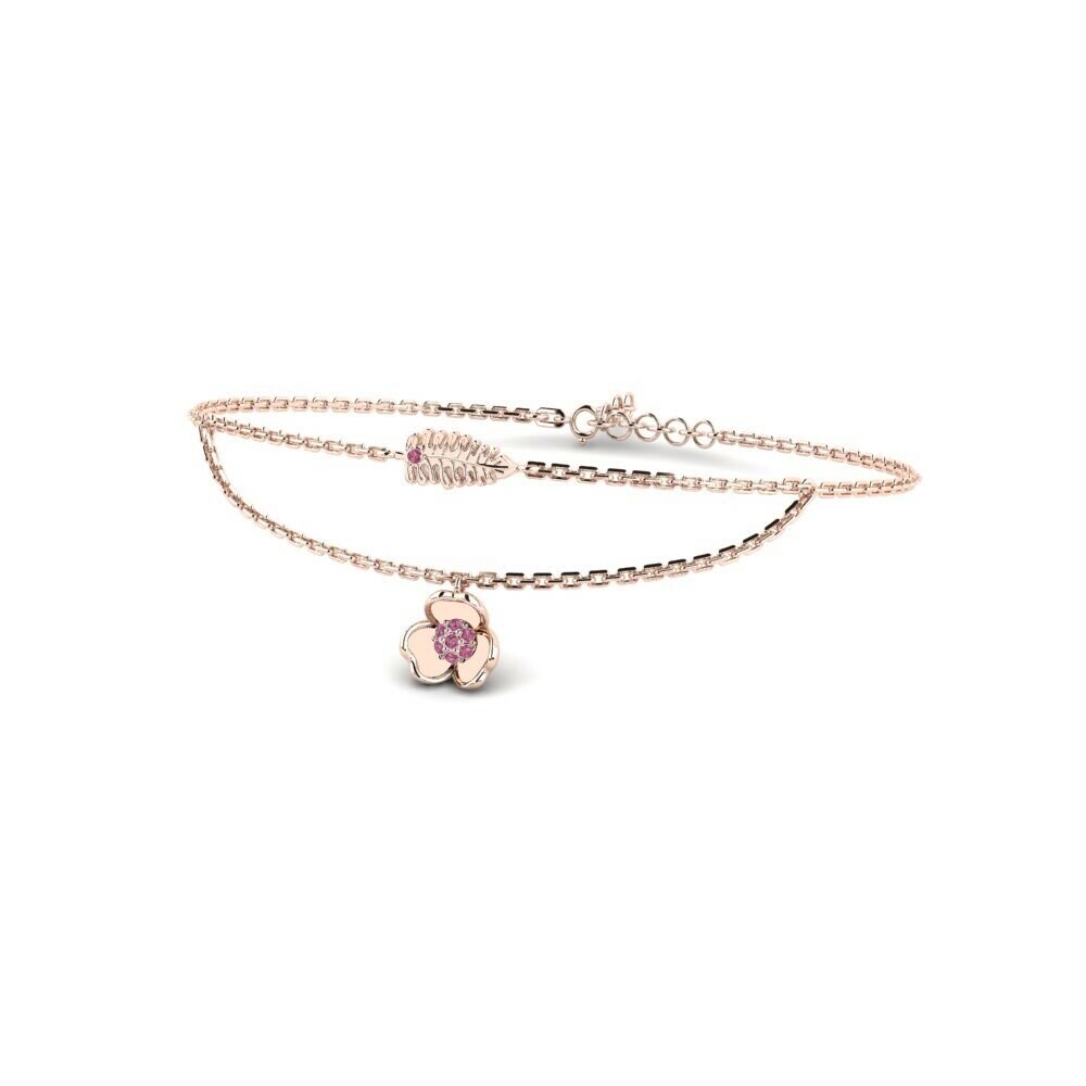 14k Rose Gold Rhodolite Garnet Women's Bracelet Emphasize