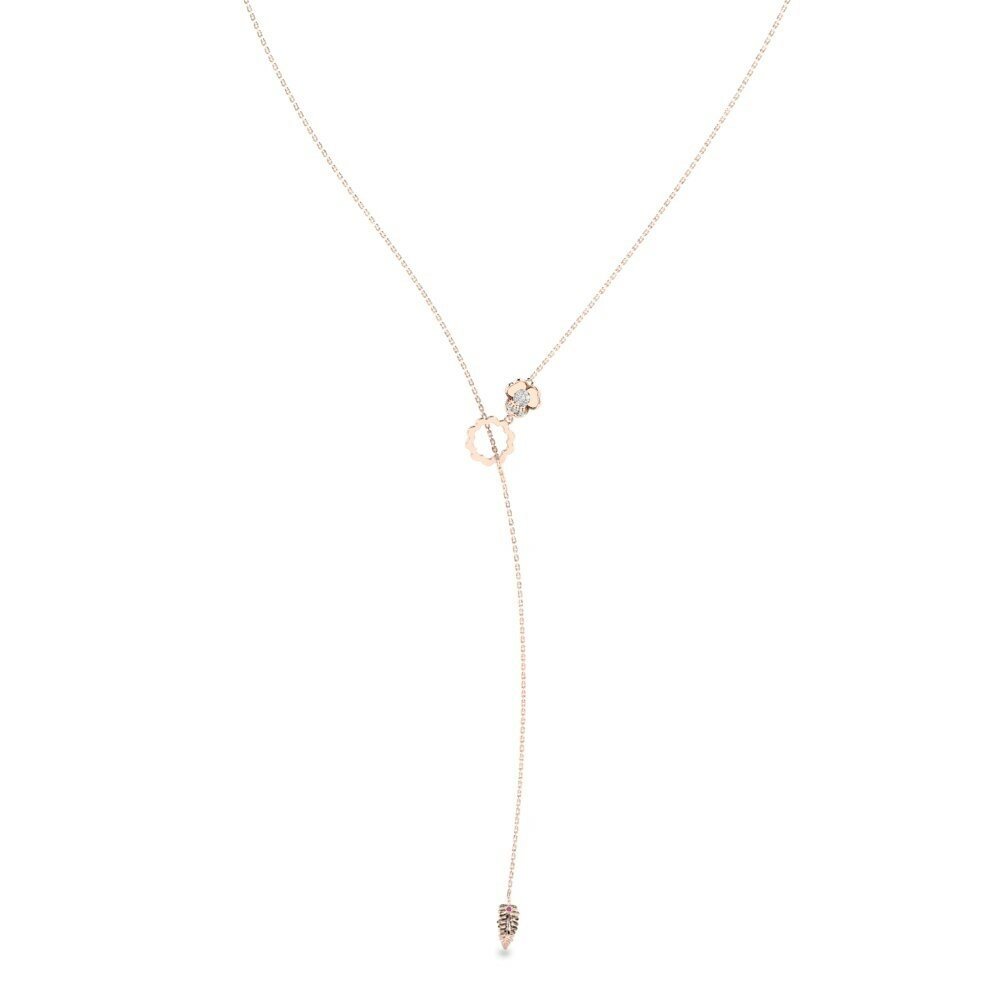14k Rose Gold Rhodolite Garnet Women's Necklace Emphatically