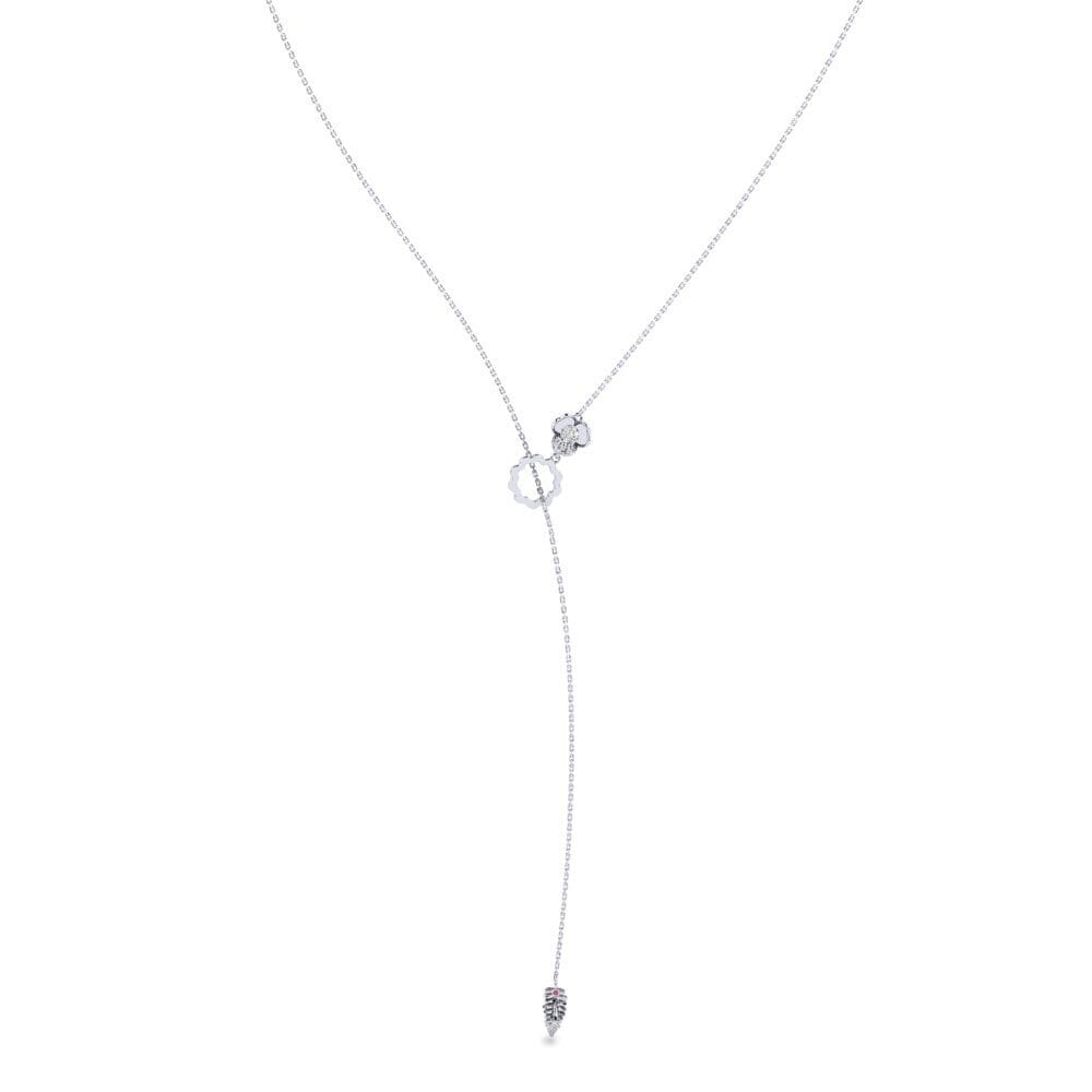 18ct White Gold Rhodolite Garnet Women's Necklace Emphatically