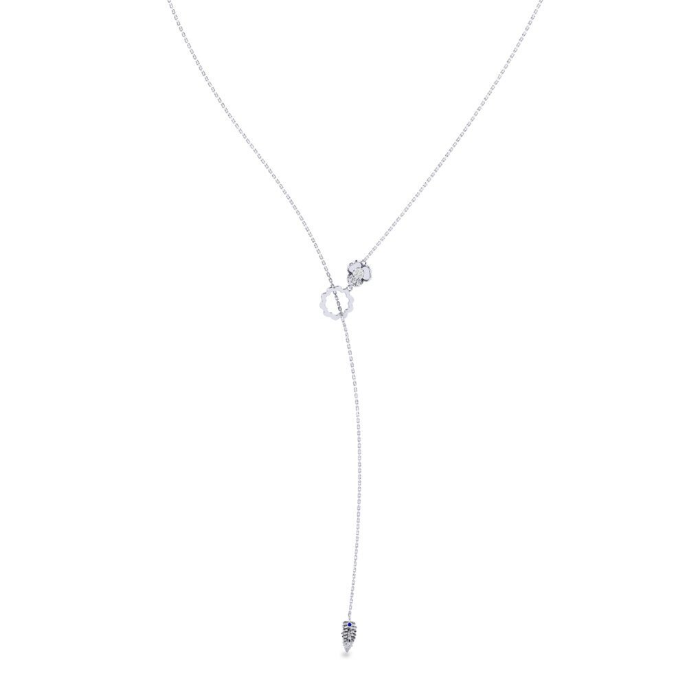 18ct White Gold Sapphire Women's Necklace Emphatically