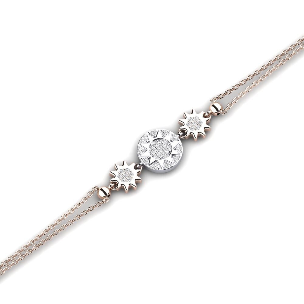 9ct Rose & White Gold White sapphire Women's Bracelet Encart