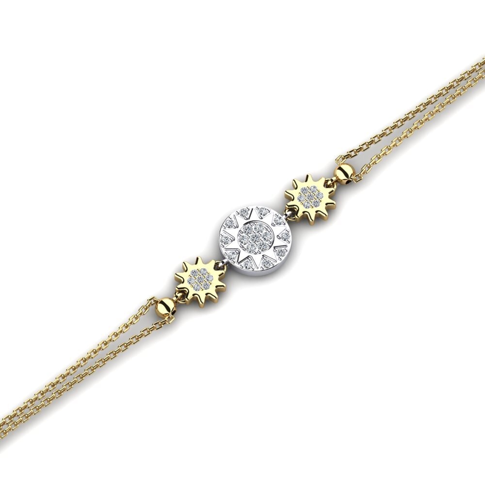 9ct Yellow & White Gold Zirconia Women's Bracelet Encart