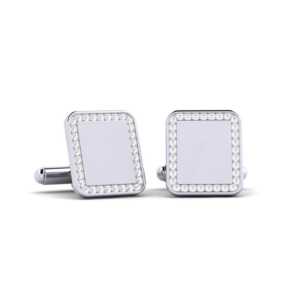 Hvid Safir Manchetknap Encens