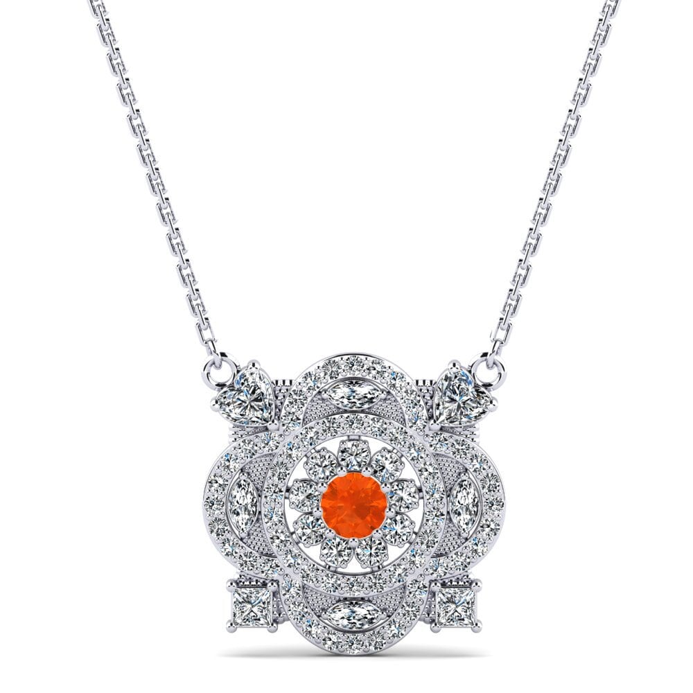Fire Opal Women's Necklace Encinas