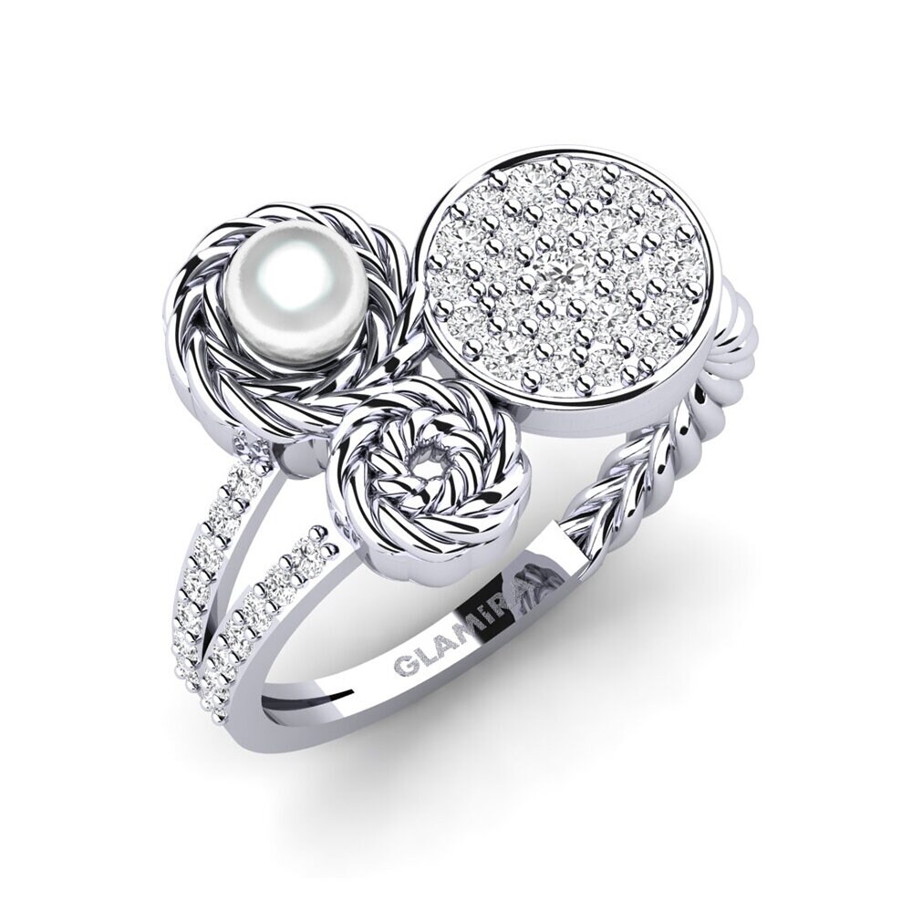 White Silver Ring Encircle