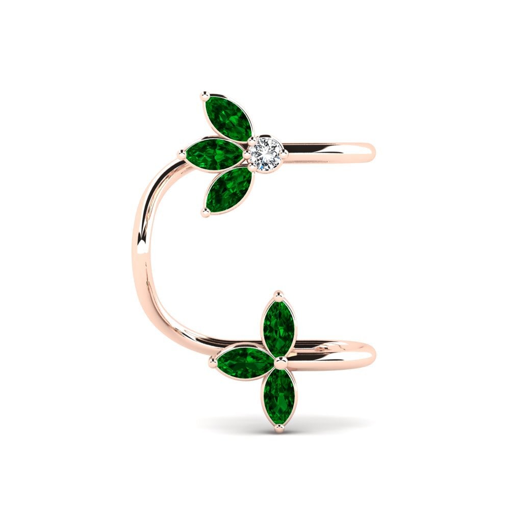 14k Oro Rosa Circonita Verde Pendiente de mujer Endreses