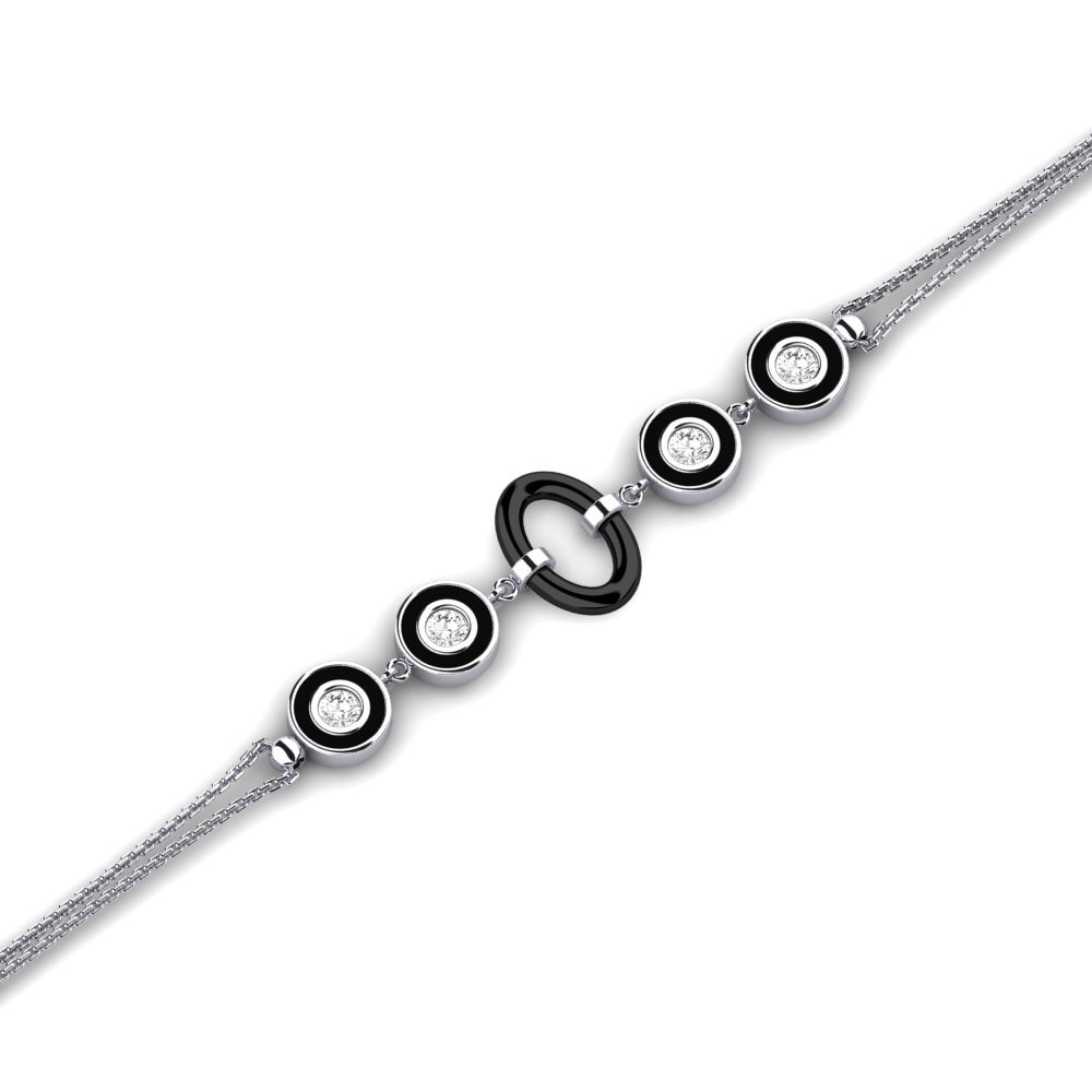 Paladio 950 Zafiro blanco Pulsera de Mujer Enea