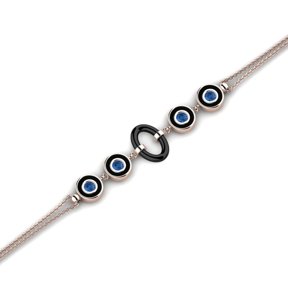 14K Rose Gold Dark Blue Zirconia Bracelet Enea