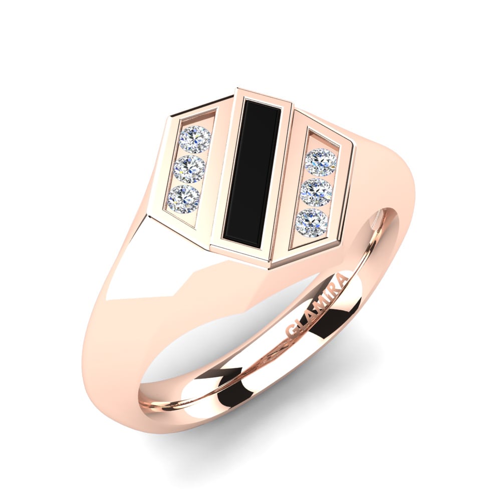 Rotgold 375 Diamant Herrenring Elumelm