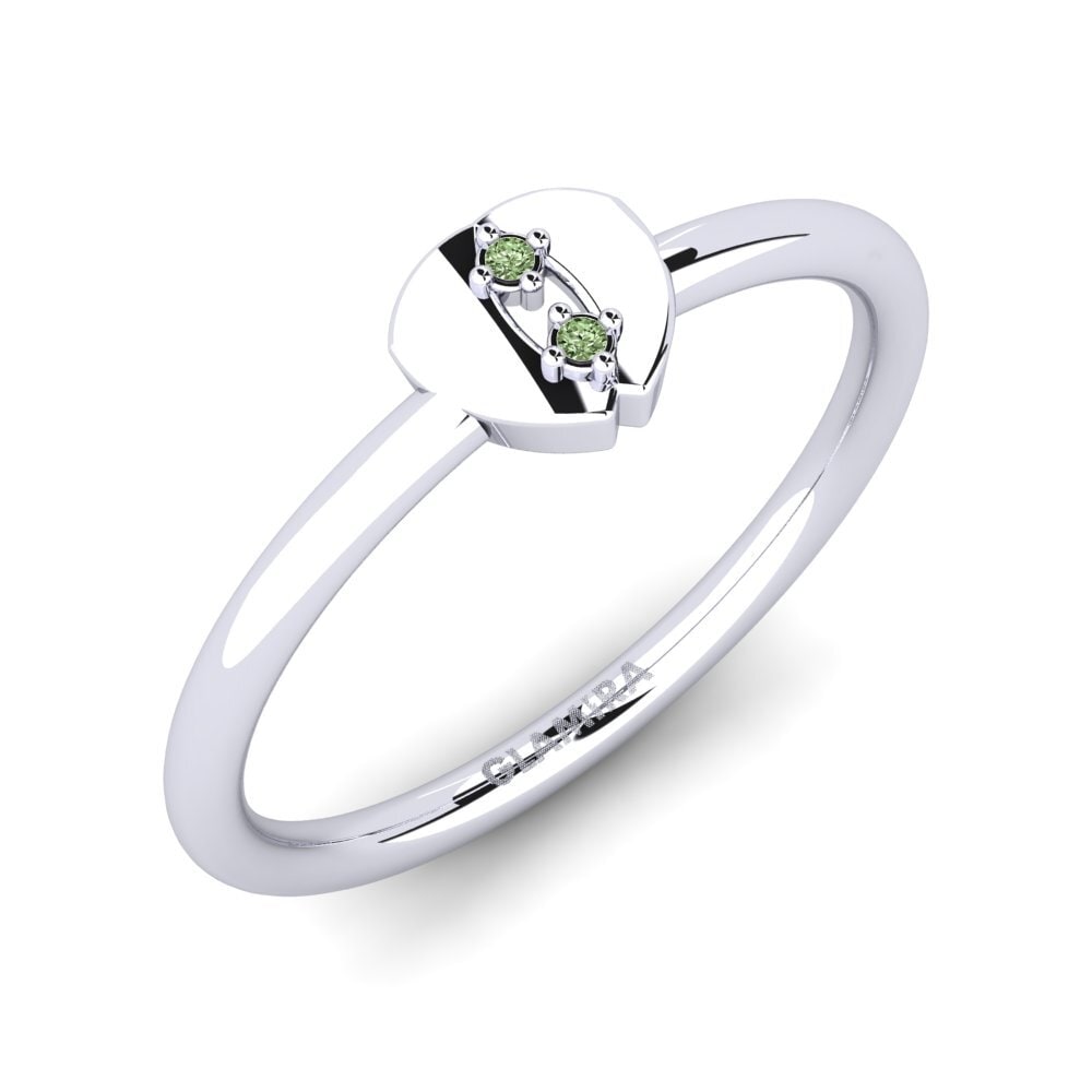 Diamante Verde Anel Enfievrera