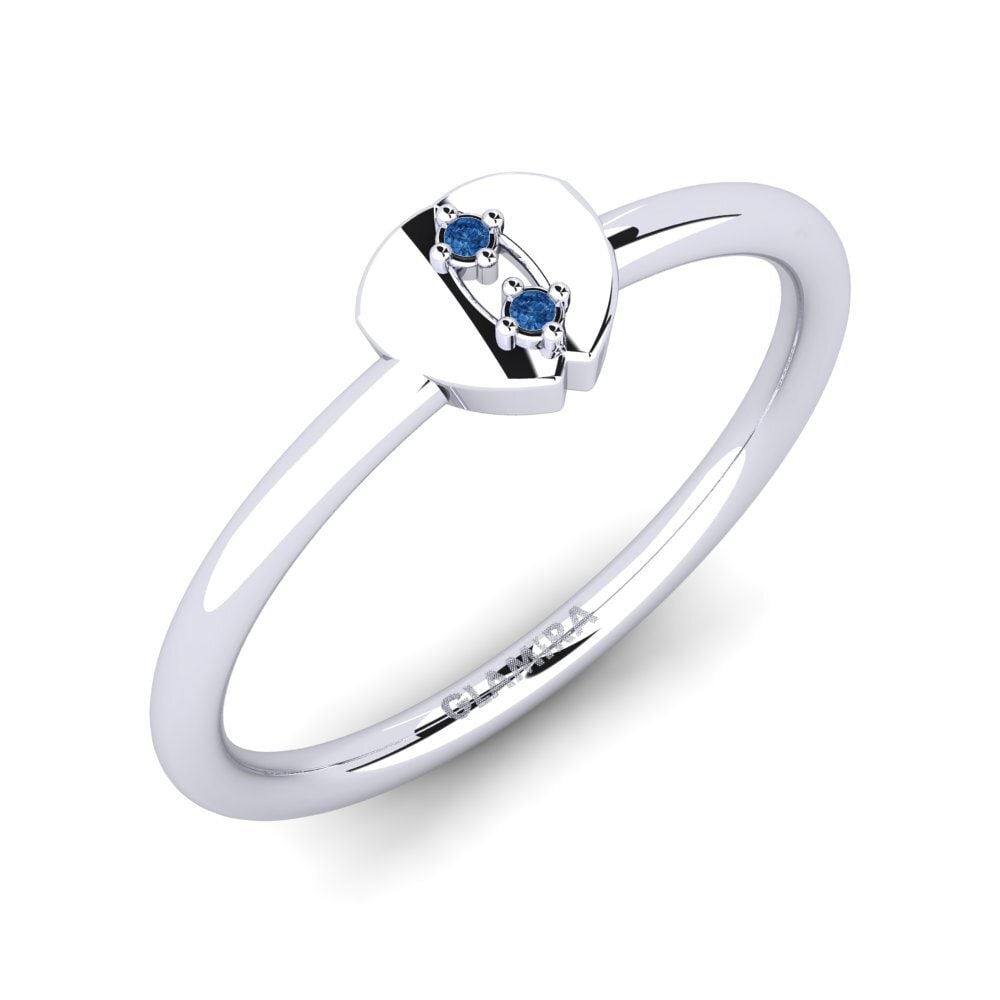 Zircônia azul escuro Anel Enfievrera