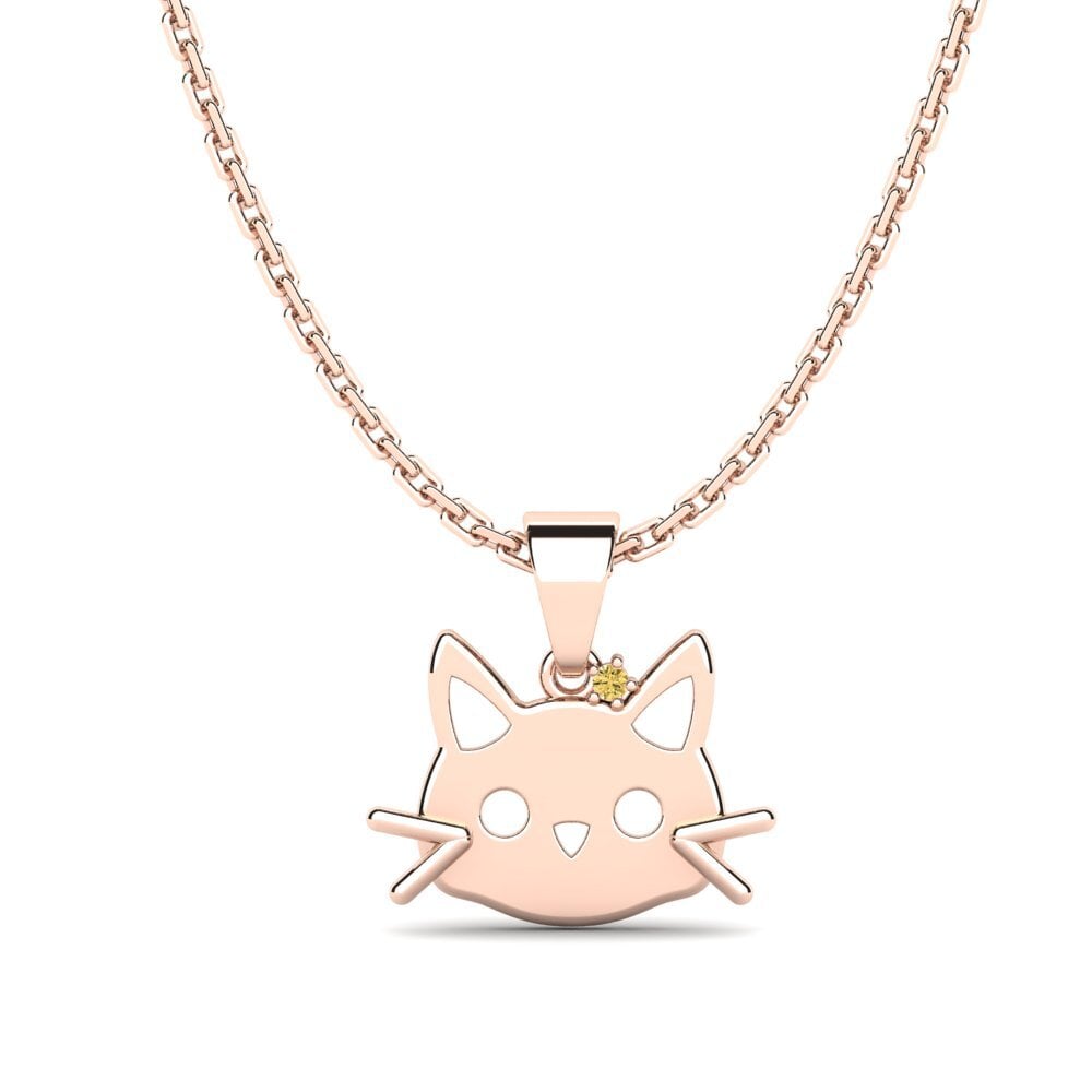 Animals Yellow Diamond 14ct Rose Gold Necklaces