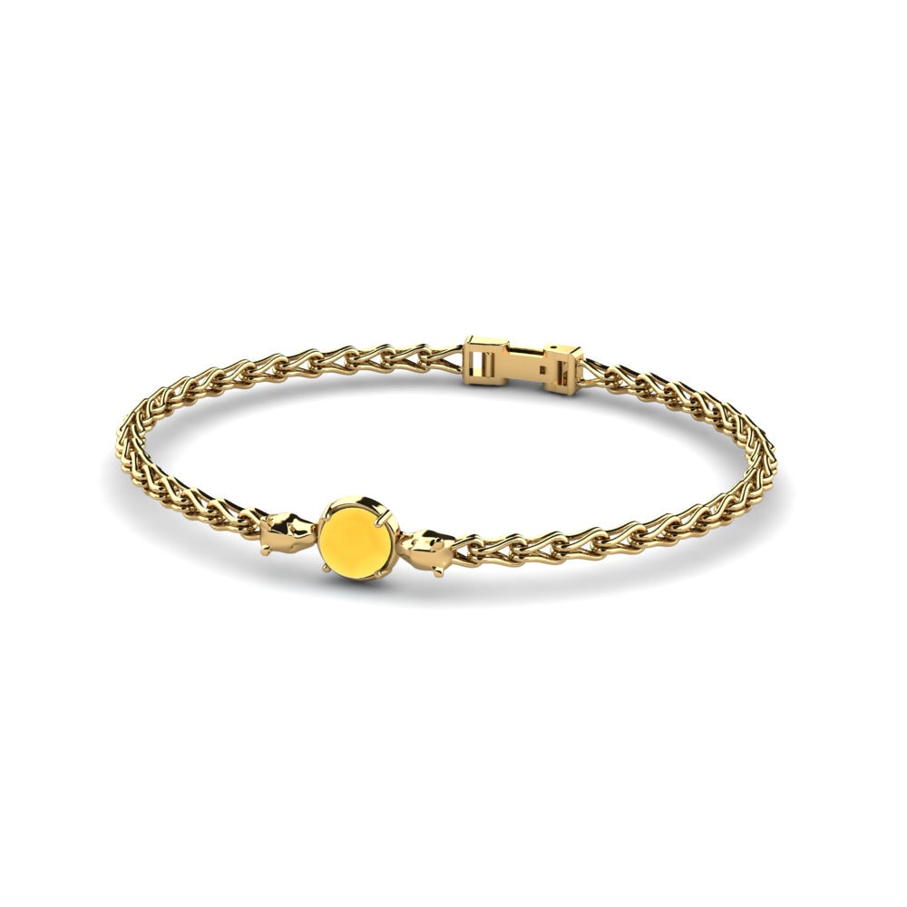 Chain Cabochon Citrine 18ct Yellow Gold Bracelets