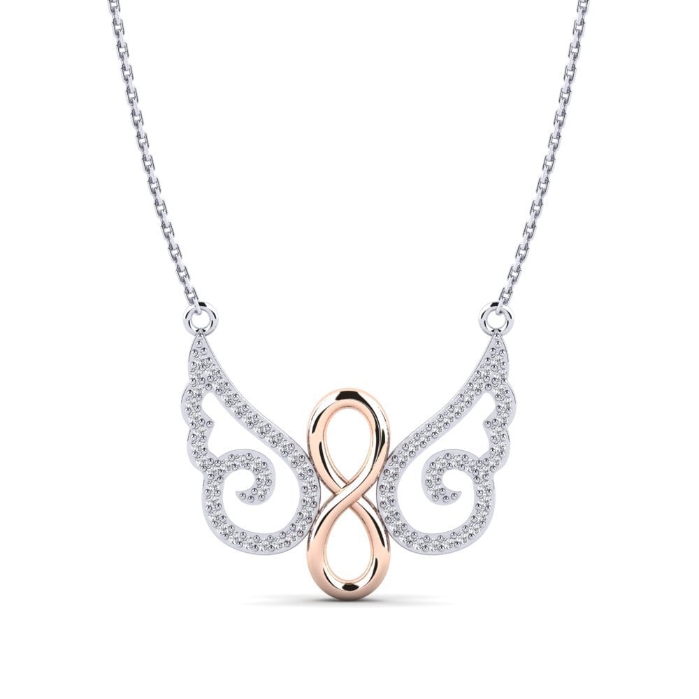 14k Oro Blanco & Rosa Collar de Mujer Enonvesi