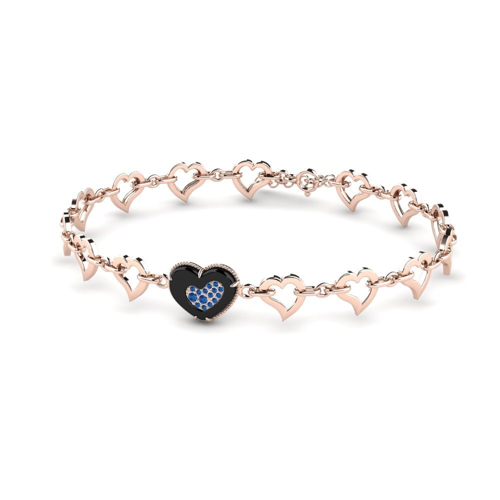 14K Rose Gold Dark Blue Zirconia Bracelet Enora