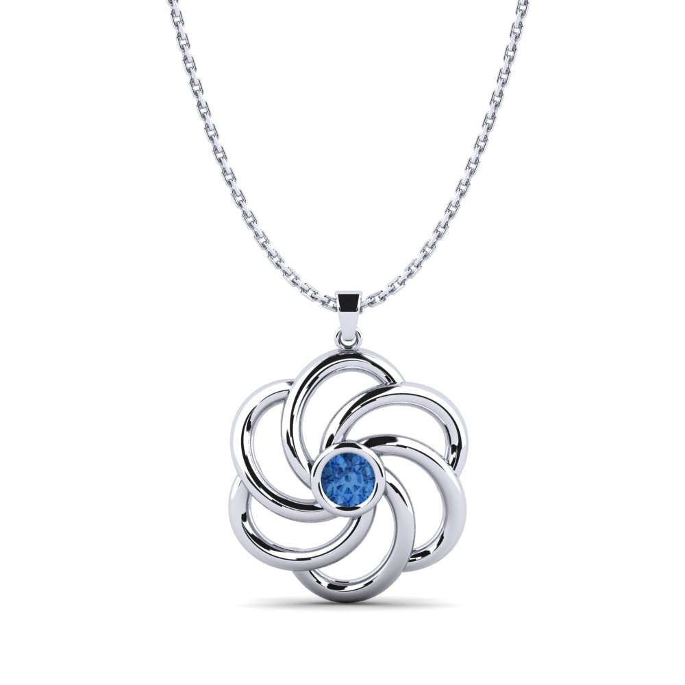 Circonita Azul Oscuro Colgante de Mujer Ensourdine