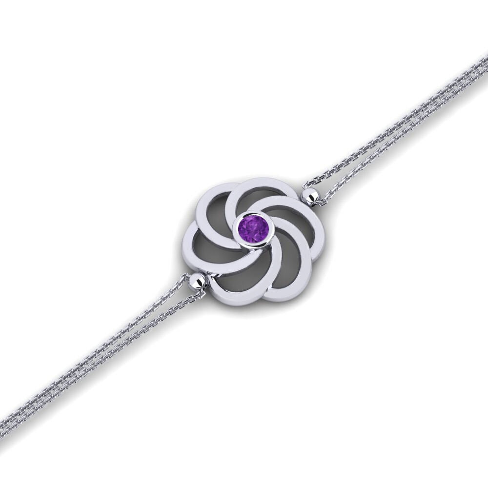 White Silver Amethyst Women's Bracelet Entraintren