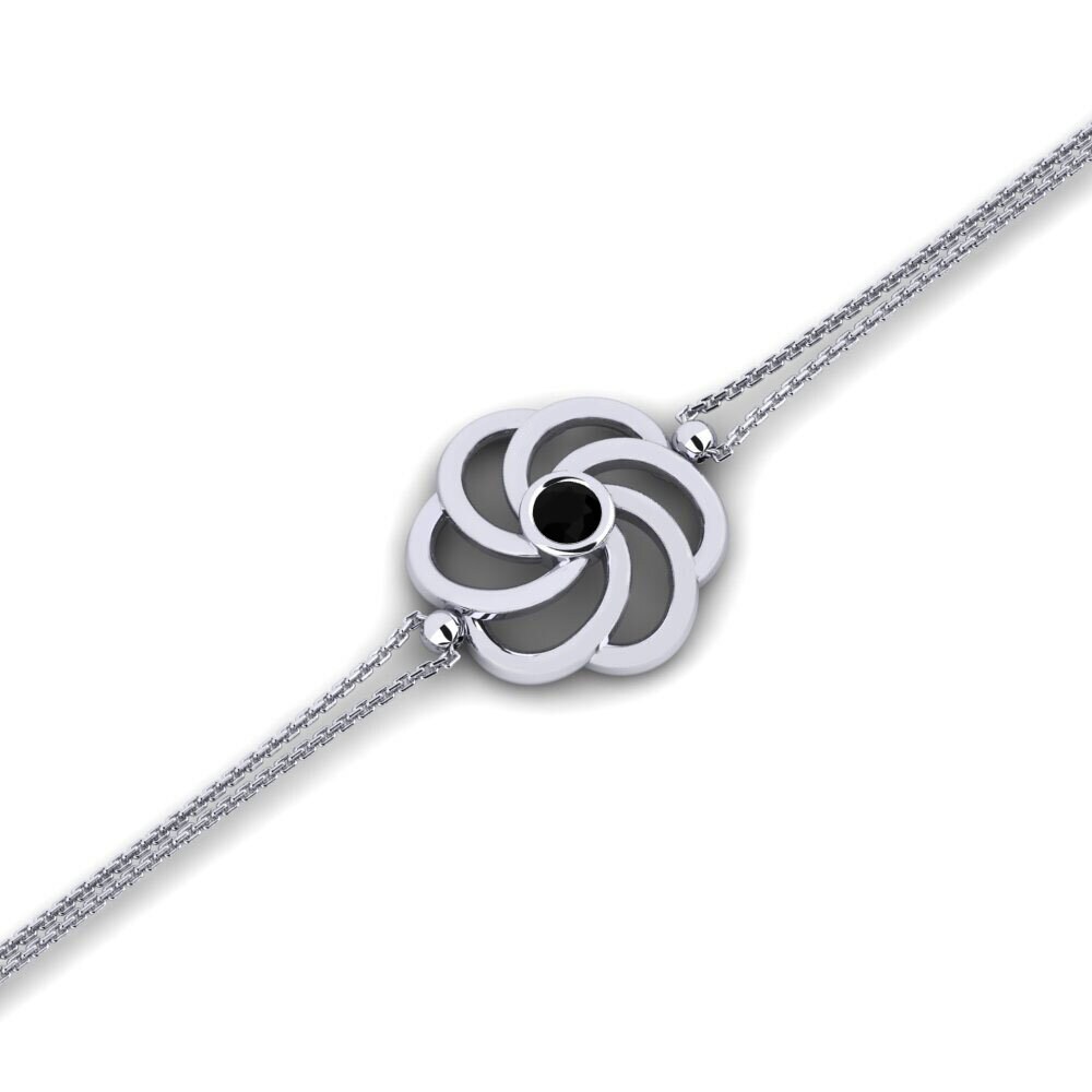 White Silver Black Sapphire Women's Bracelet Entraintren