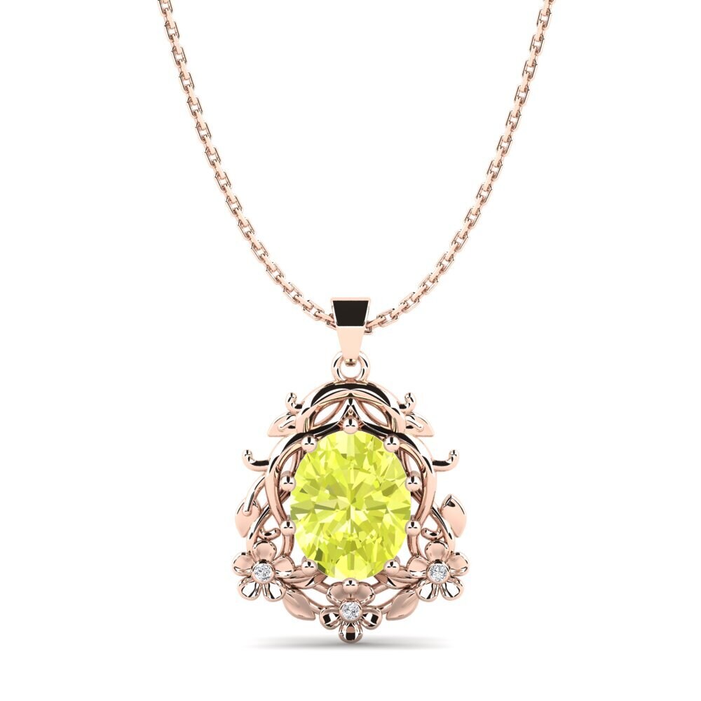 14ct Rose Gold Lemon Quartz Women's Pendant Entrekin
