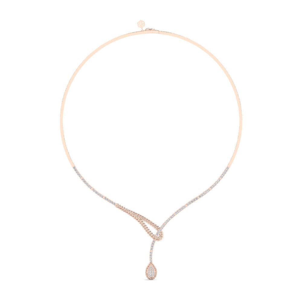 9ct Rose Gold Diamond Collier Entwine