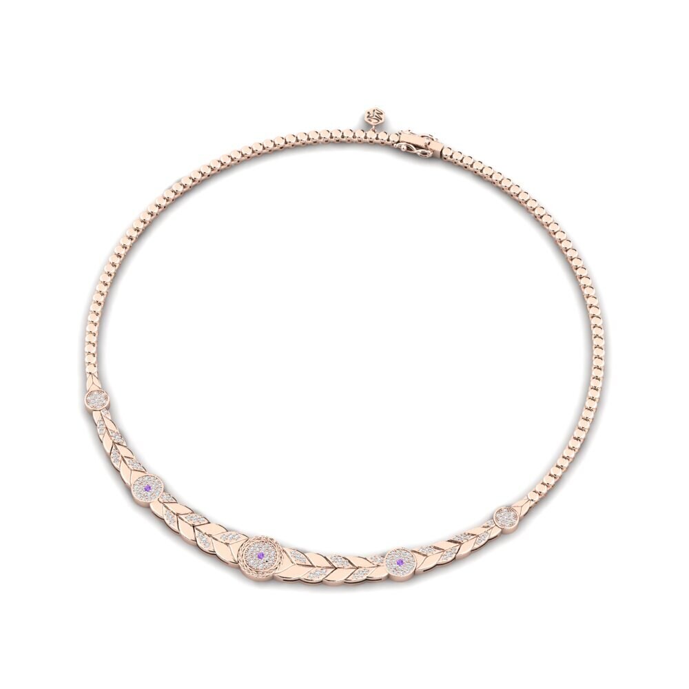 9ct Rose Gold Amethyst Collier Entwist