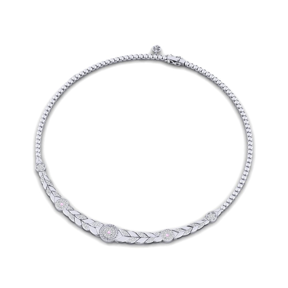 950 Platinum Pink Sapphire Collier Entwist